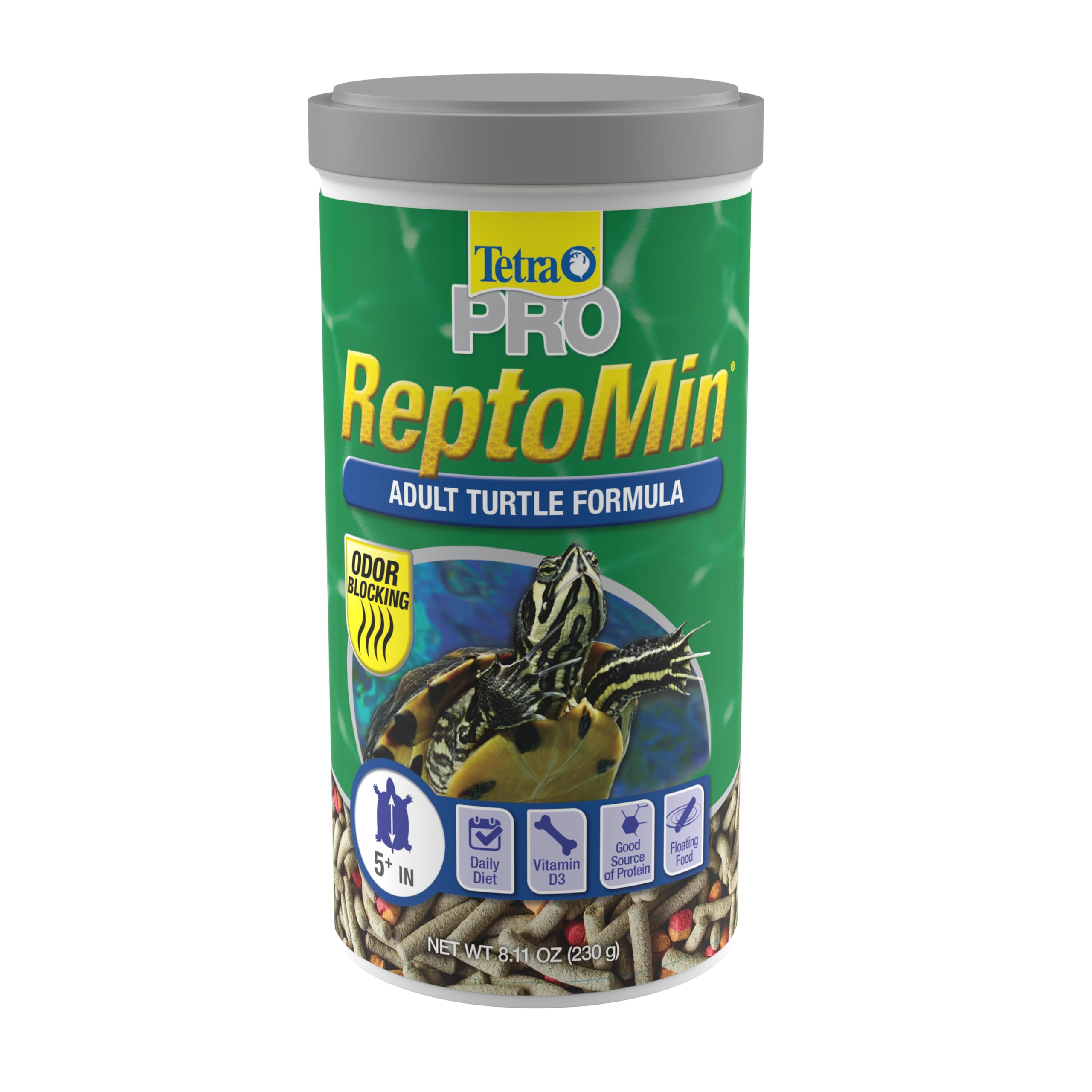 Tetra ReptoMin Pro Sticks Floating Food for Adult Aquatic Turtles, 8.11 oz | For