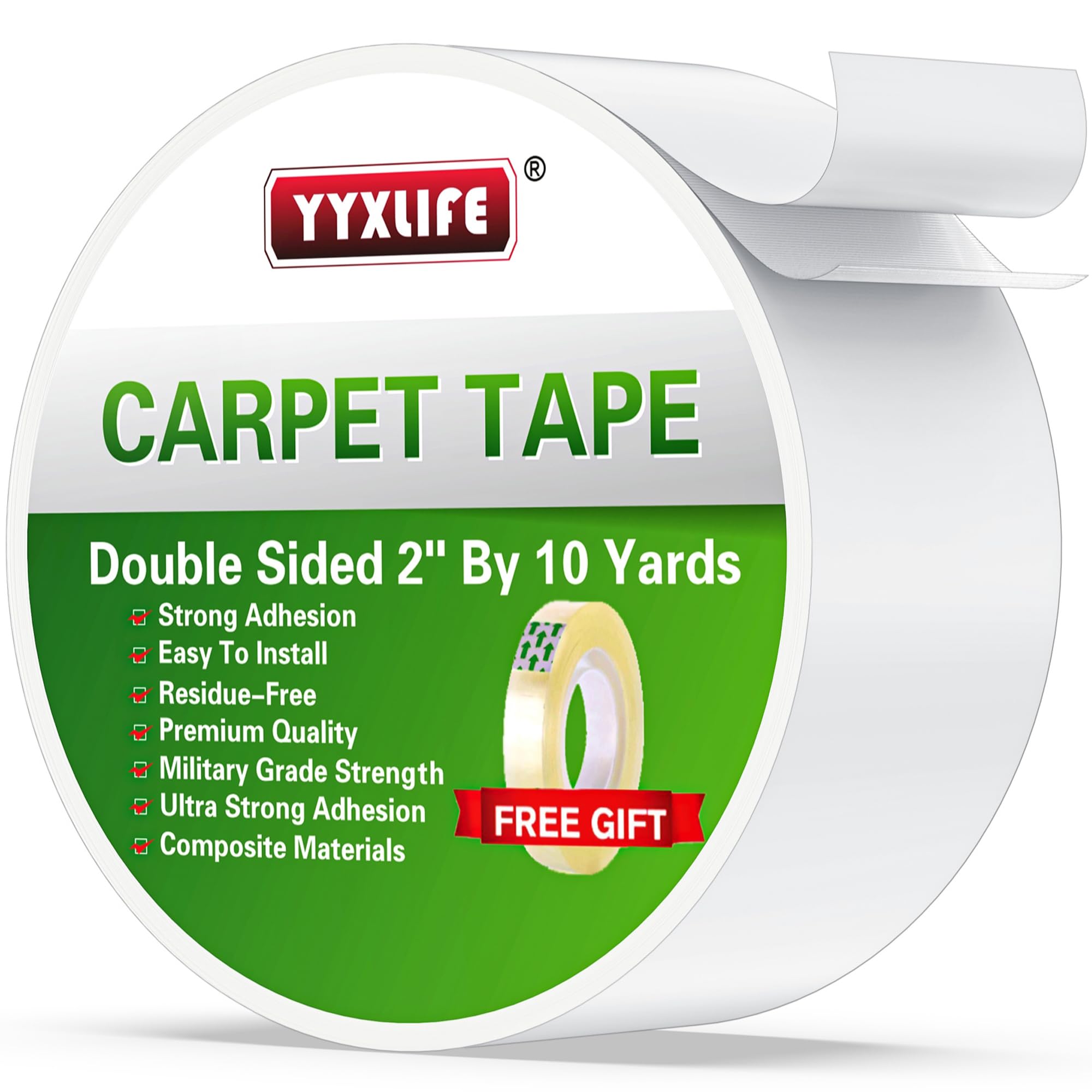 YYXLIFE Double Sided Carpet Tape for Area Rugs & Hardwood Floors, 2" x10YD | Rem