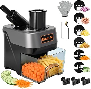 Anatole 6-in-1 Electric Commercial Food Processor Vegetable Chopper Dicer