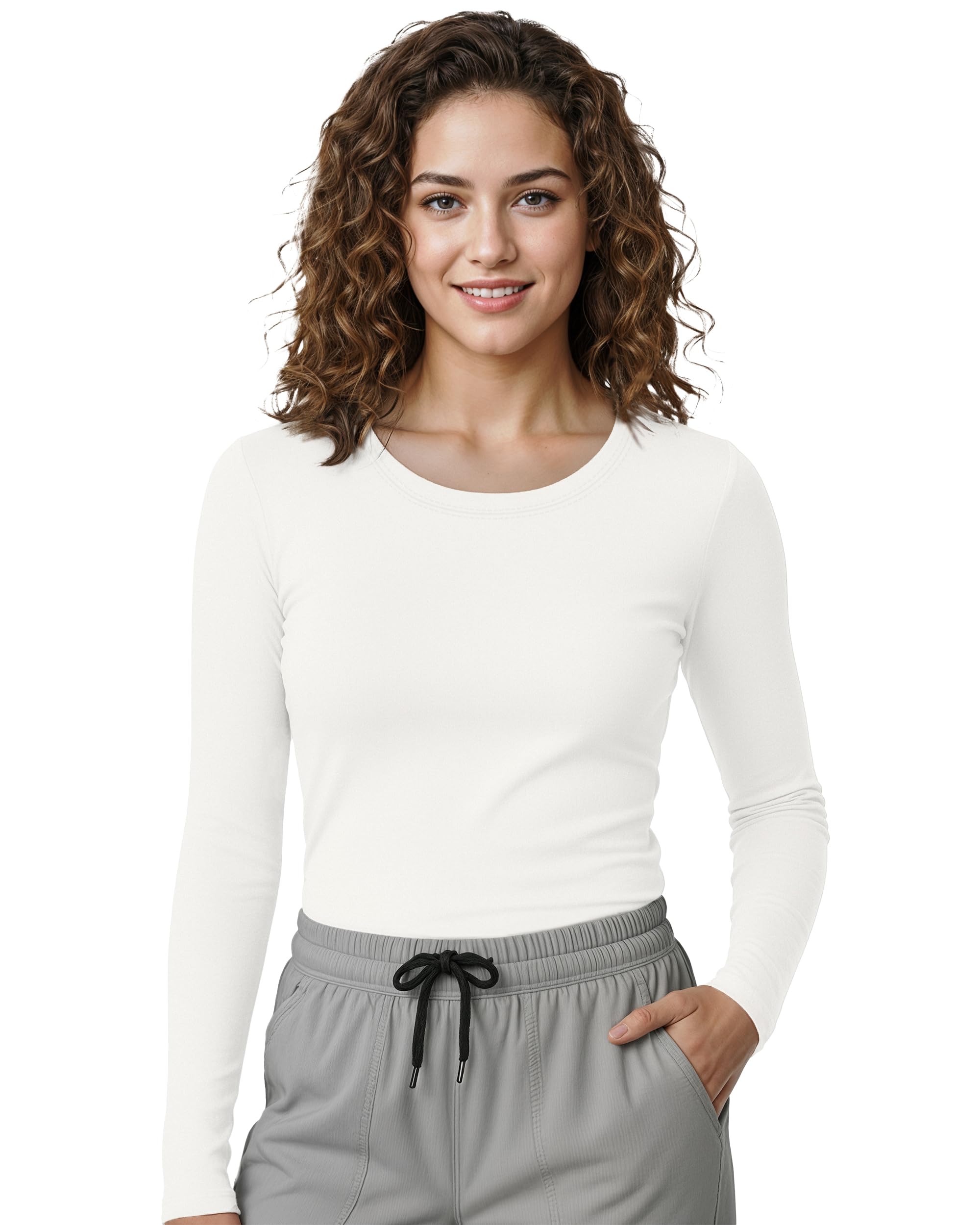 NY Threads Under Scrub Women's Slim Fit Long Sleeve T-Shirt