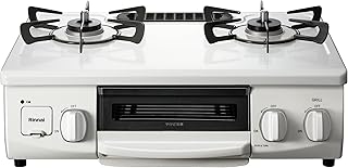 Rinnai Gas Stove HOWARO (Howaro) 22.0 inches (56 cm) 【Official Store Limited】 White Stove Waterless Single-Sided Grill ET34NJH4A-W2 Enamel (White x Pink Gold, City Gas 12A/13A)