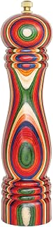 Baltique Marrakesh Wooden Pepper Grinder, Colorful 8-Inch Pepper Mill | Refillable manual design with adjustable stainless steel mechanism. Vibrant layers of color bring fresh pepper to the table.