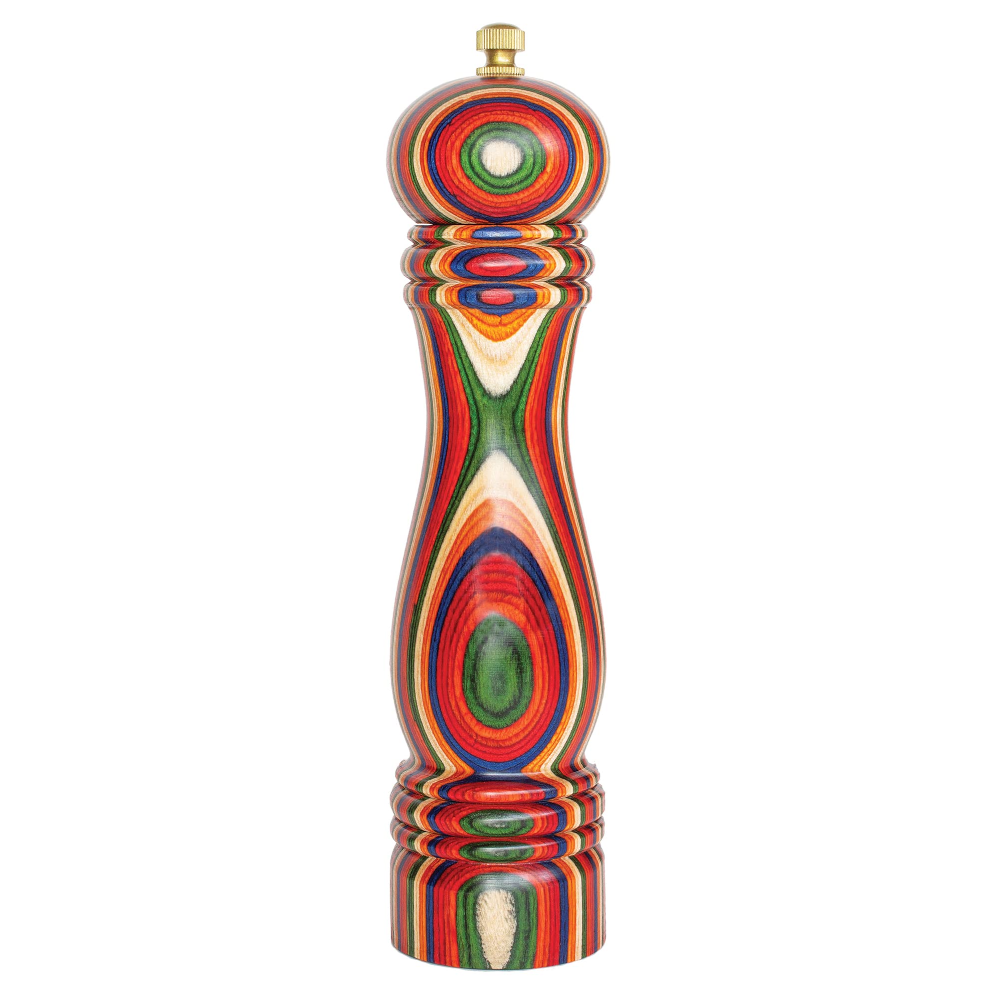 Baltique Marrakesh Wooden Pepper Grinder, Colorful 8-Inch Pepper Mill | Refillab