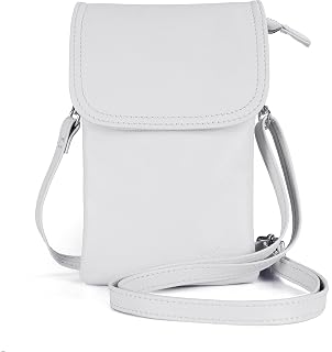 befen Small Women Genuine Leather Crossbody Bag, Mobile Phone Case for Women with Long Strap and Key Ring for Phone Under 6.5 Inches