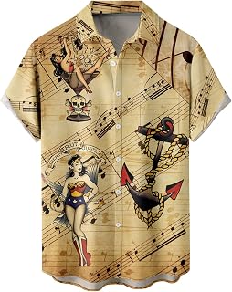 Hawaiian Shirts for Men Loose Short Sleeve Mens Beach Shirts Resort Casual Shirts