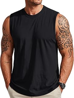MAGCOMSEN Canotta da uomo in cotone per allenamento muscolare palestra camicie traspiranti leggere estive casual senza maniche camicie