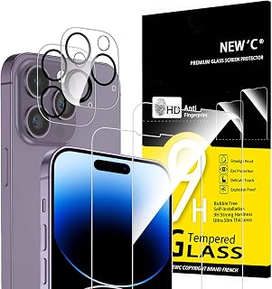 New'C for iPhone 14 Pro for Tempered Glass + Camera Protection