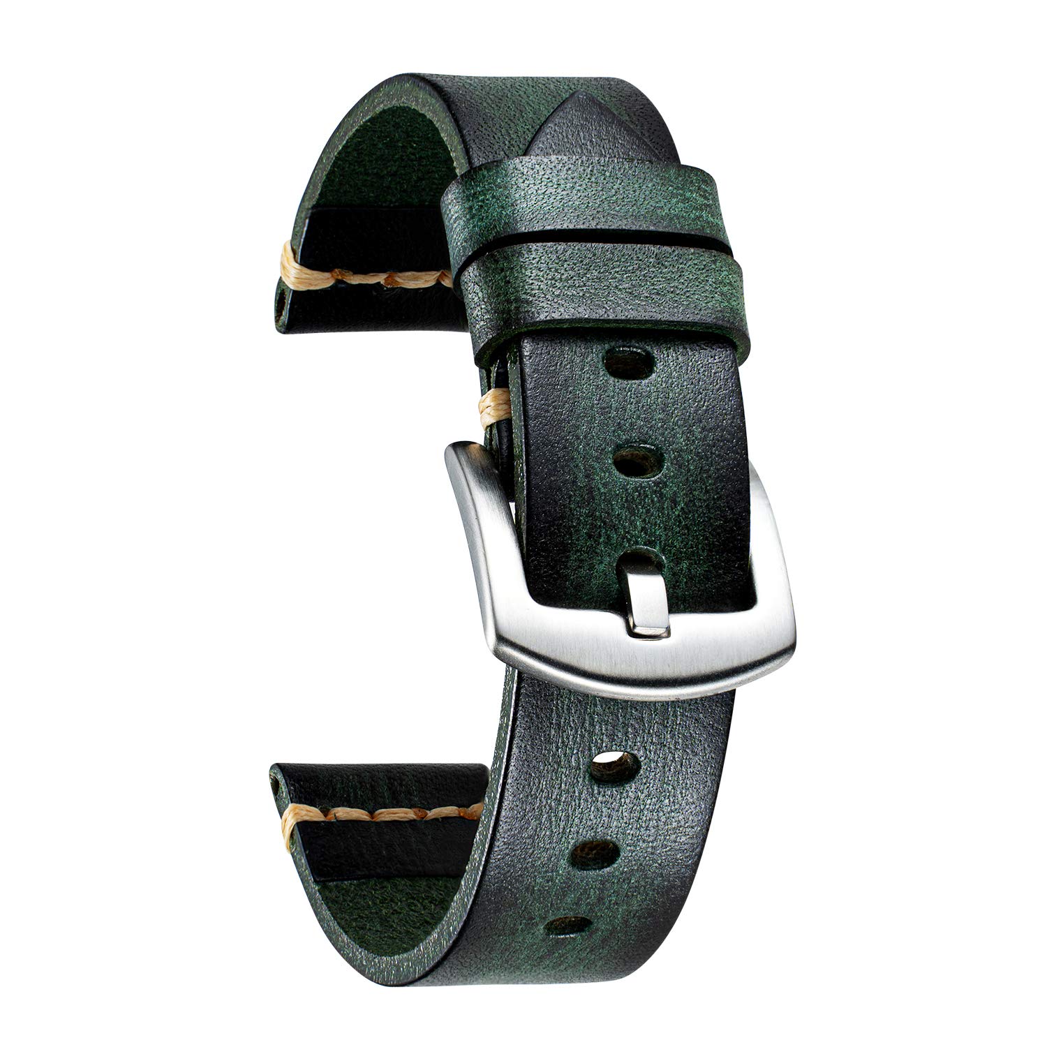 BINLUN Leather Watch Straps Women Men Handmade Vegetable Tanned Leather Watch St