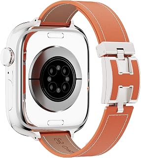 Cinturino in vera pelle per Apple Watch con fibbia ad H da donna