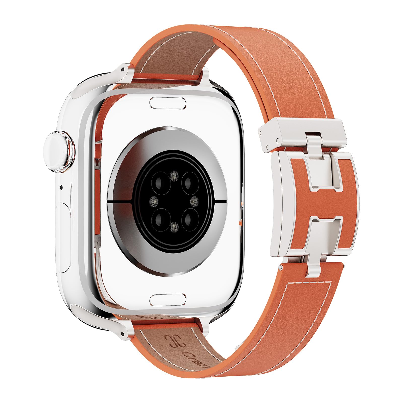 Cinturino in vera pelle per Apple Watch con fibbia ad H da donna