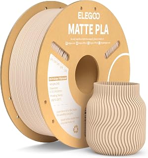 ELEGOO Matte PLA 3D Printer Filament Beige 1KG 1.75mm, Matte Finish | Dimensional Accuracy +/- 0.02mm, 1kg Carboard Spool (2.2lbs), Fits for Most FDM 3D Printers, Elegant Surface, No Gloss