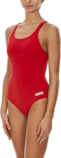 ARENA Women's Costume Donna Intero Piscina Solid Spallina Stretta Blu Arancione One Piece Swimsuit (pack of 1)