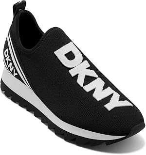 DKNY Women's Abbi Knit Slip-On Sneaker with Logo Shoes