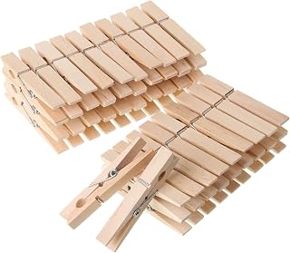 Mr. Pen- Large Wooden Clothes Pins, 2.9 Inch, 50 Pack | Natural Wood Clips for Crafts, Classroom Projects, Hanging Photos, Chip Bags, Decoration, Rust Resistant Spring