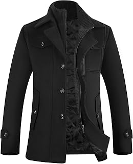 APTRO Men's Pea Coat Wool Jacket Winter Coat