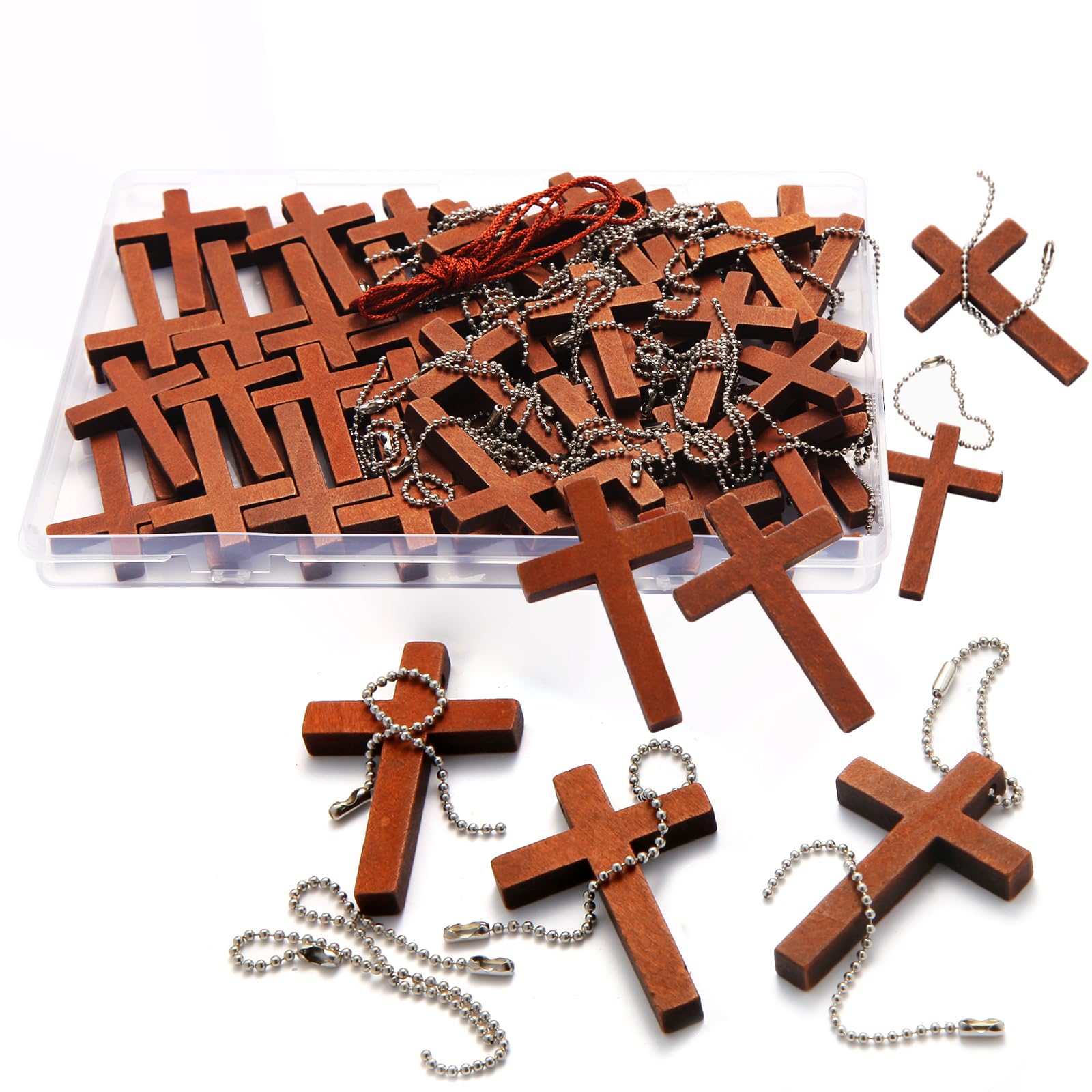 70/120/240 Pack Wooden Pocket Cross Charms For Prayer Crafts DIY Keychains | Bul