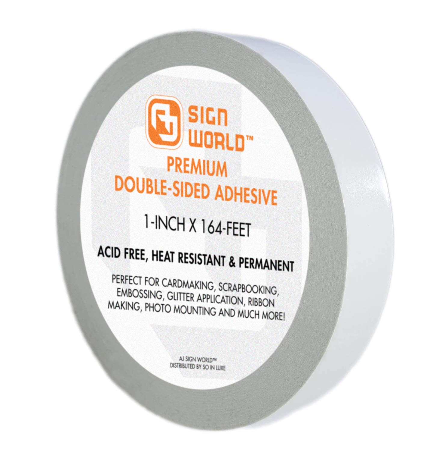 AJ Sign World Best 1" Ultra-Thin Permanent Double-Sided Tape for Arts, Craf