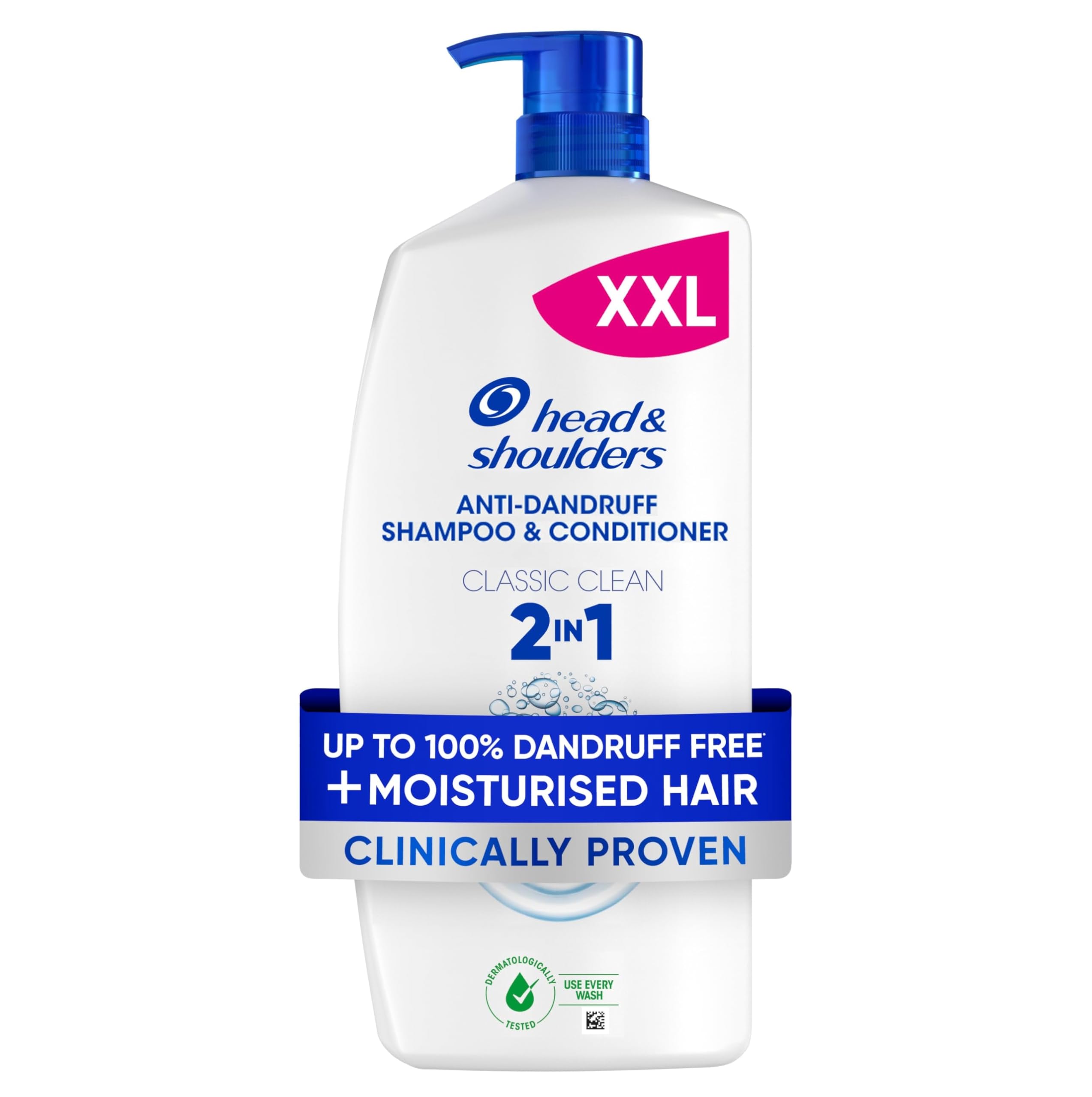 Head & Shoulders Classic Clean 2in1 Anti Dandruff Shampoo, 1000ml. Up to 100% Fl