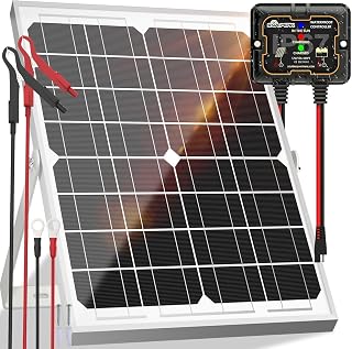 SOLPERK Solar Panel Kit, Waterproof Solar Battery Trickle Charger Maintainer + Smart MPPT Controller + Adjustable Mount Bracket for Boat Car RV Motorcycle Marine Automotive (20W)