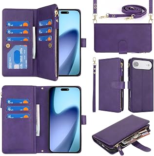 Crossbody Phone Wallet for iPhone Air/17 Air Case,6.6",Purple