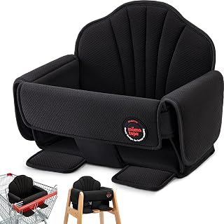 Padded Shopping Cart Cover for Baby, Black | Universal Restaurant High Chair Seat Cover, Machine Washable, Soft Buggy Seat Protector, For Infant Toddler Boy &amp; Girl