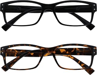 OPULIZE 2 Pack Men's Black Brown Tortoise Large Designer Style Spring Hinges Readers Rr11-12 +1.00-58 g
