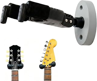 Wooden Guitar Wall Mount for Acoustic Electric Classical Guitars Bass etc,Professional Guitar Wall Hanger/Stand/Holder withAutoLock & AutoFit Yoke for Various Headstock and Neck Widths