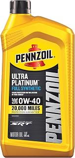 Pennzoil Ultra Platinum Full Synthetic 0W-40 Motor Oil, 1 Quart