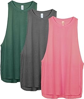 icyzone Sports Top, Women's Loose Breathable Fitness Shirt, Muscle Tank Top, Sports Tops, Pack of 3