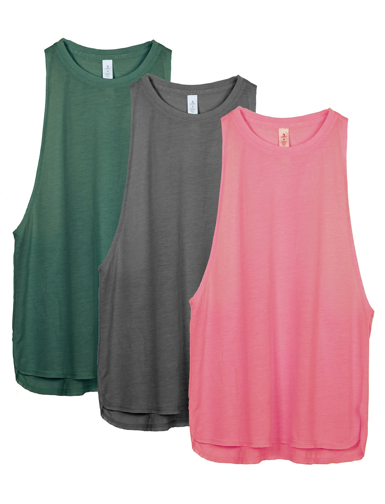 icyzone Sports Top, Women's Loose Breathable Fitness Shirt, Muscle Tank Top, Spo