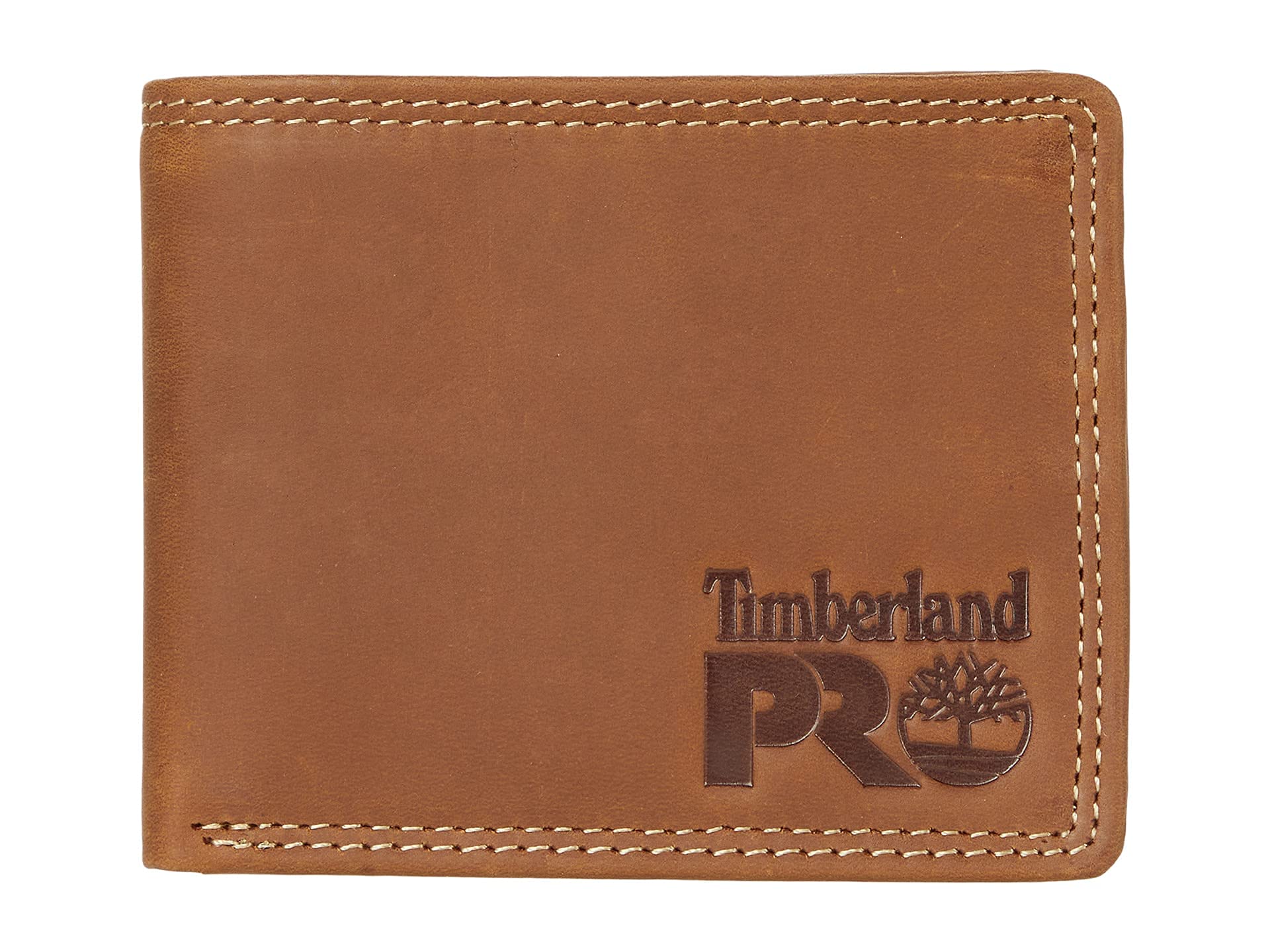 Timberland PRO Mens Slim Leather RFID Bifold Wallet with Back Id Window Wallet