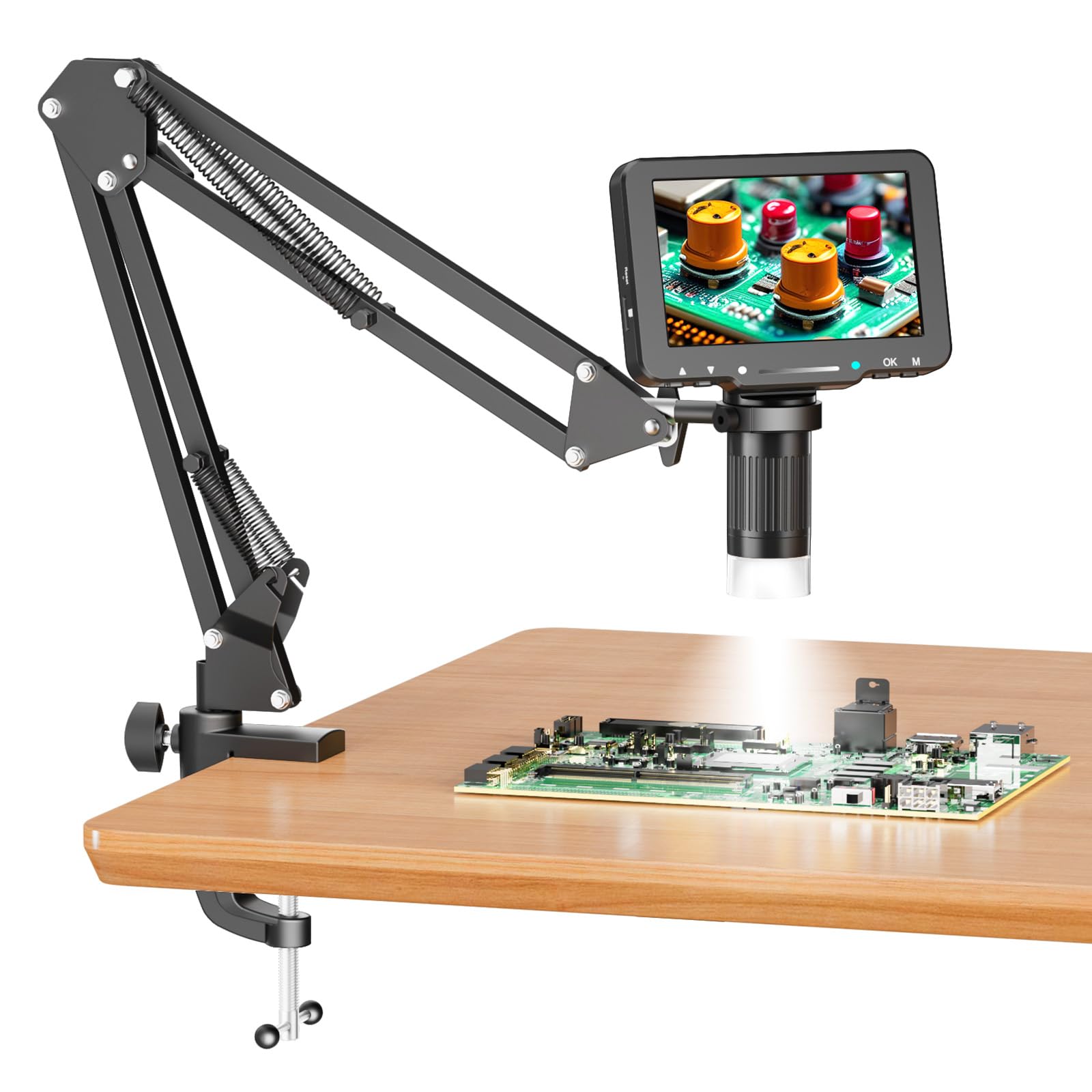 Aikokkl 5" LCD Digital Soldering Microscope for PCB Repair with C-Clamp | For so