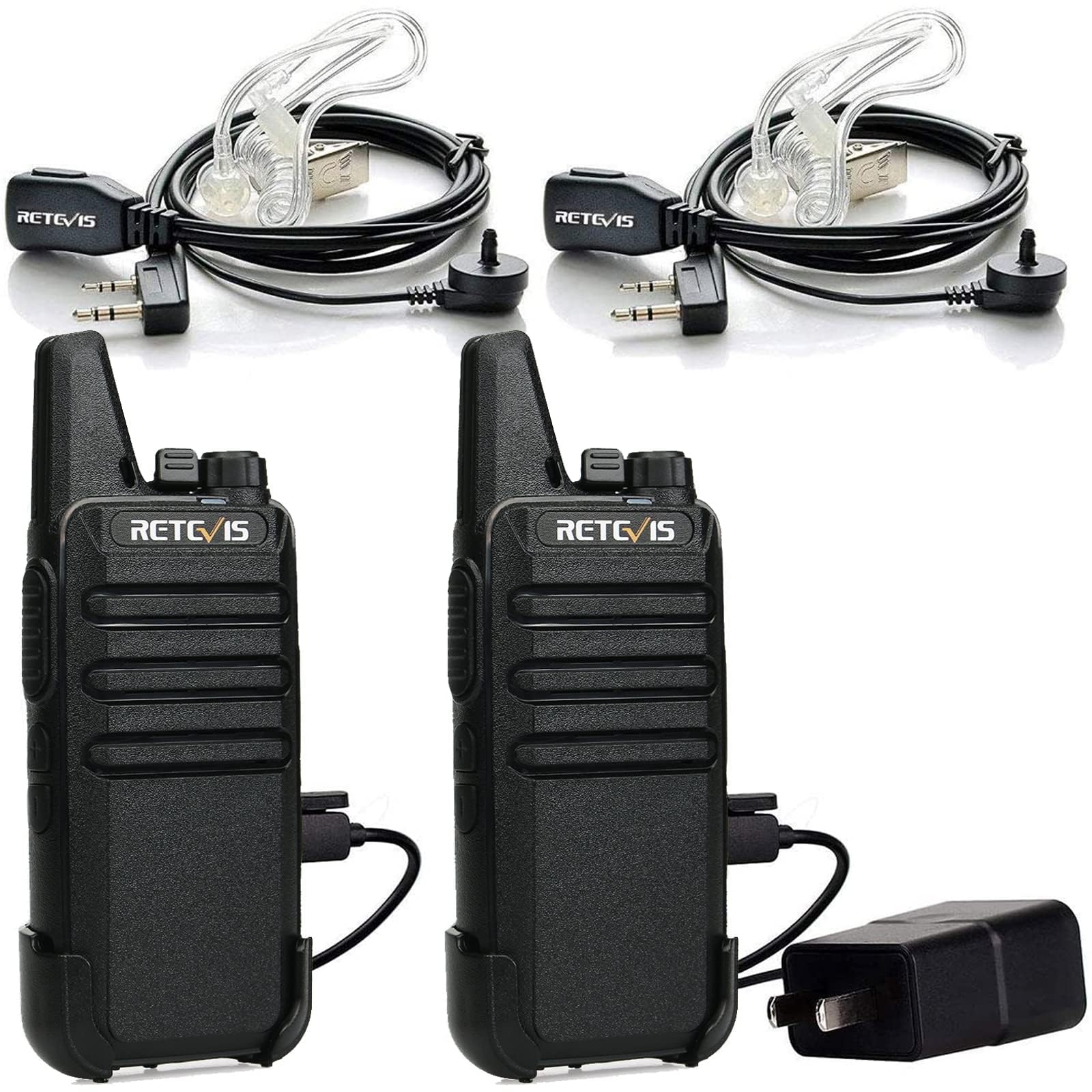 Retevis RT22 Walkie Talkie Long Range Rechargeable 16 Channel FRS Mini Hands-fre