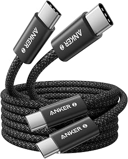 Anker 240W Zolo USB C to USB C Cable (2Pack,1.8m), USB C Charger Cable | Braided and Dirt-Free, Slim Connector, for MacBook Pro, iPhone 17/16/15, iPad Pro, Samsung Galaxy,and More (Black)