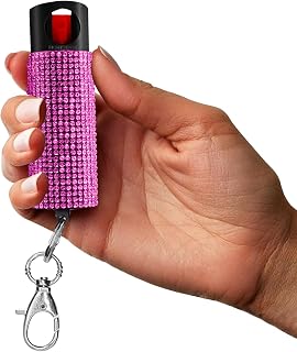 FIGHTSENSE Self Defense Pepper Spray - 1/2 oz Compact Size Maximum Strength Police Grade Formula Best Self Defense Tool for Women W/Leather Pouch Keychain