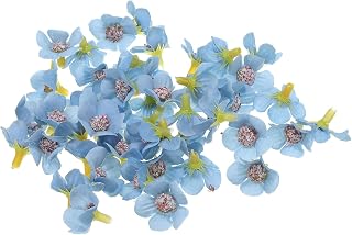 Pack of 50 Artificial Daisy Heads 2cm Silk Flower Heads for Wedding Floral Bouquets DIY Craft Decor Dark Blue
