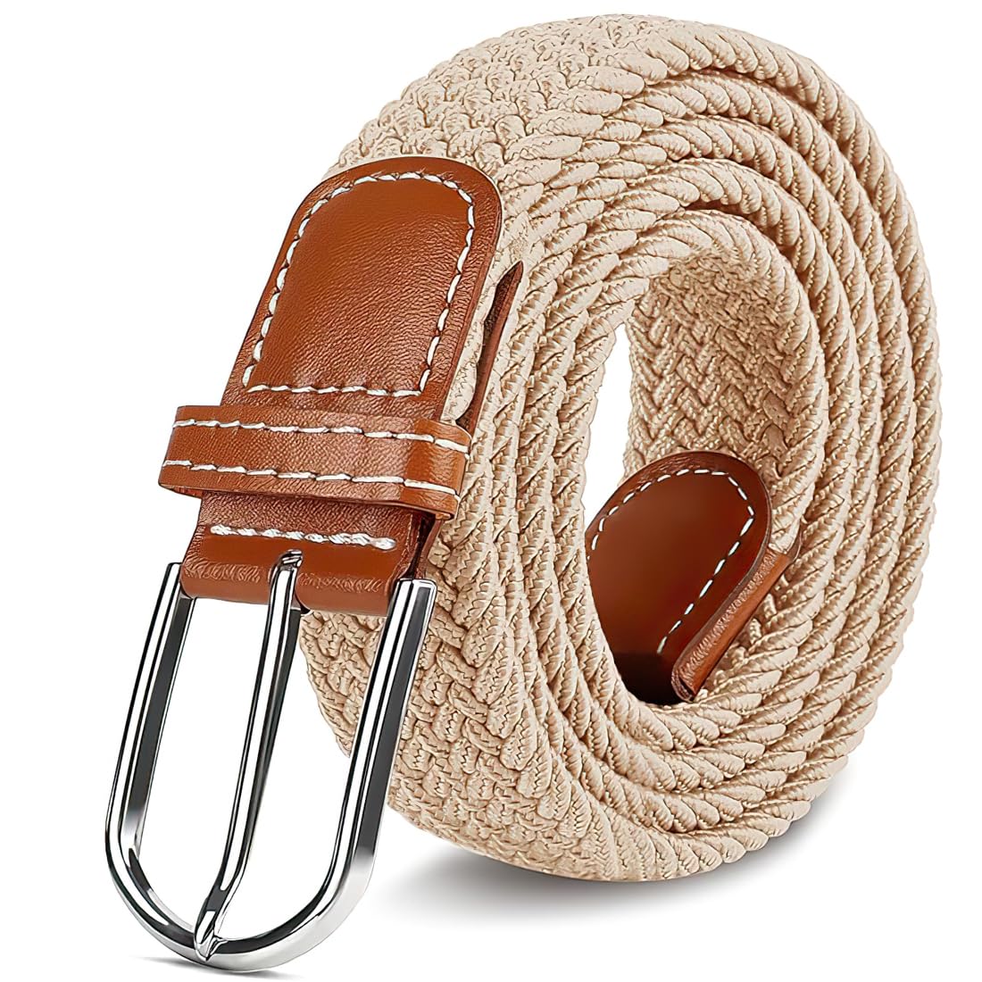 Mens Stretch Braided Web Belt Elastic for Casual Golf Jeans,1 3/8"