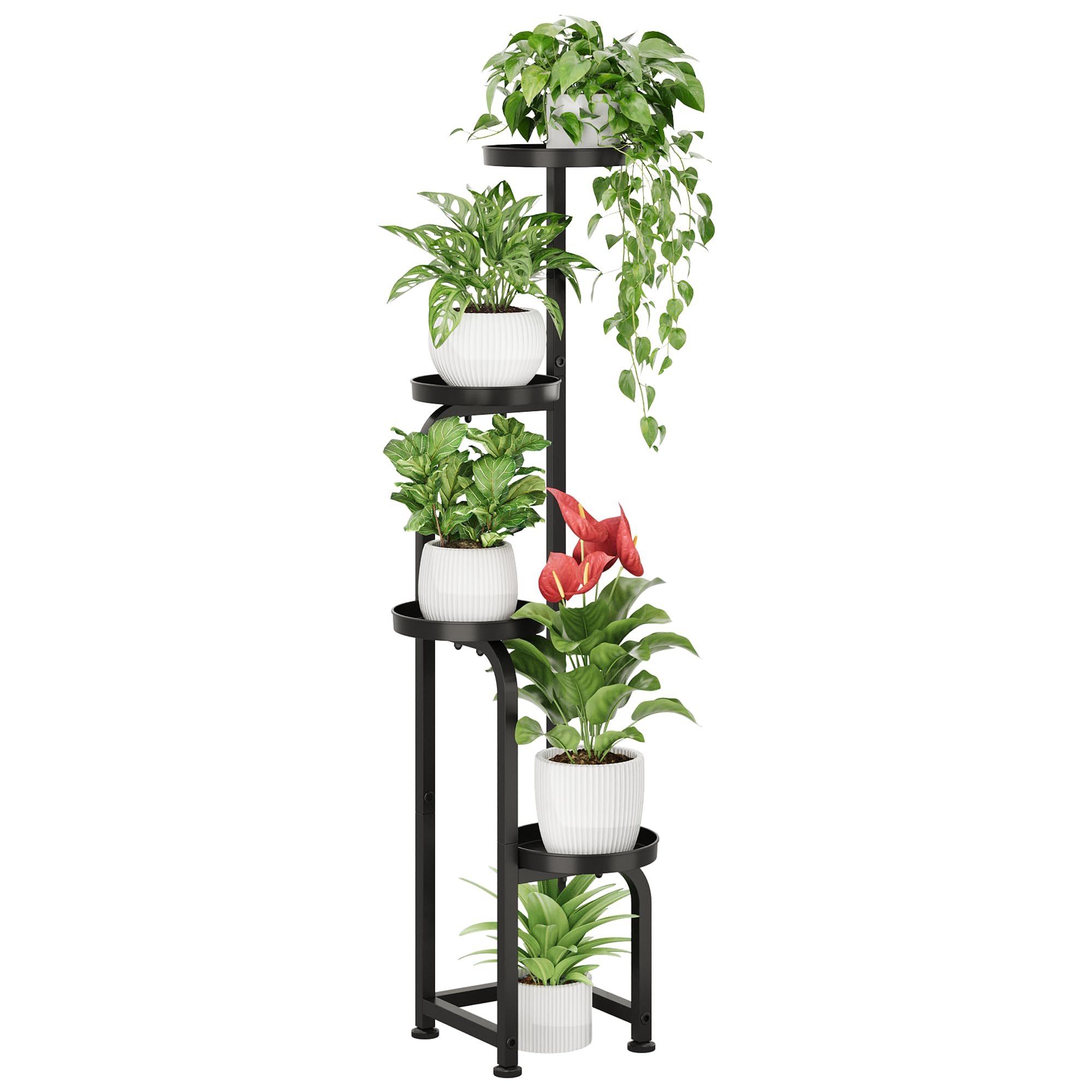 Bamworld Tall Plant Stand Indoor Outdoor 4 Tier Corner Plant Shelf | Save Floor 