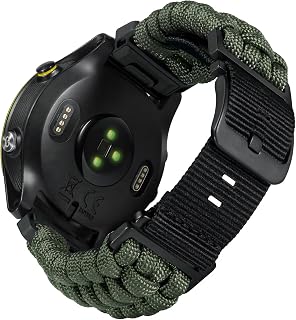 BINLUN Compatible with Garmin 20mm 22mm 26mm Braided Military Paracord Strap Sport Wristbands Nylon Watch Replacement Ideal for Fenix/Instinct/Forerunner Men