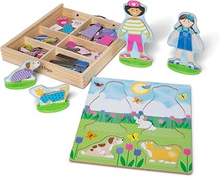 Melissa & Doug Best Friends Magnetic Dress-Up Wooden Dolls Pretend Play SetPretend Play Magnetic Dolls Dress-Up Set