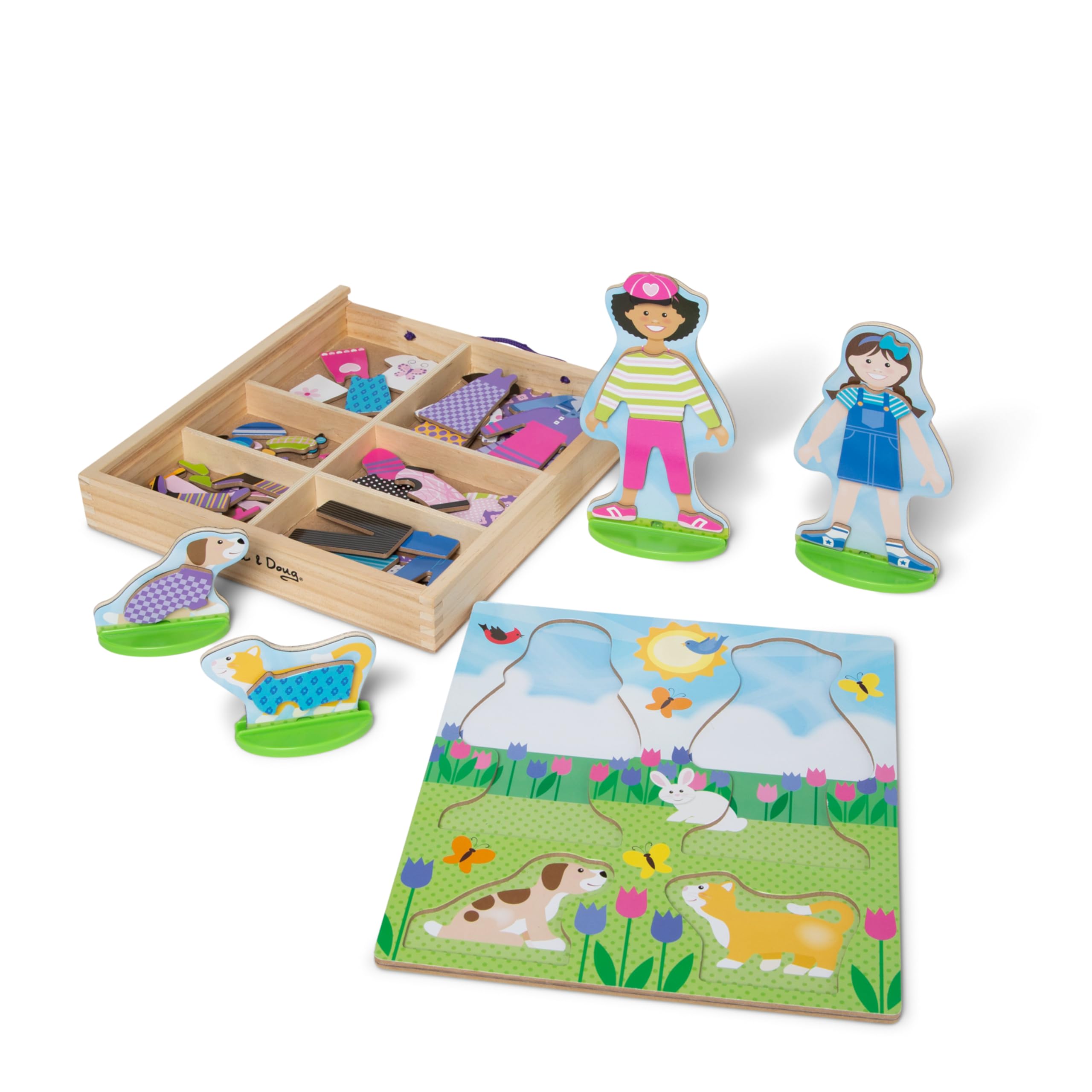 Melissa & Doug Best Friends Magnetic Dress-Up Wooden Dolls Pretend Play SetPrete
