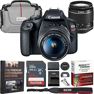 Canon EOS Rebel T7 DSLR Camera with EF-S 18-55mm F3.5-5.6 is II Lens Bundle | USA Warranty with 24.1MP, WiFi, Memory Card, Deco Gear Deluxe Case Kit