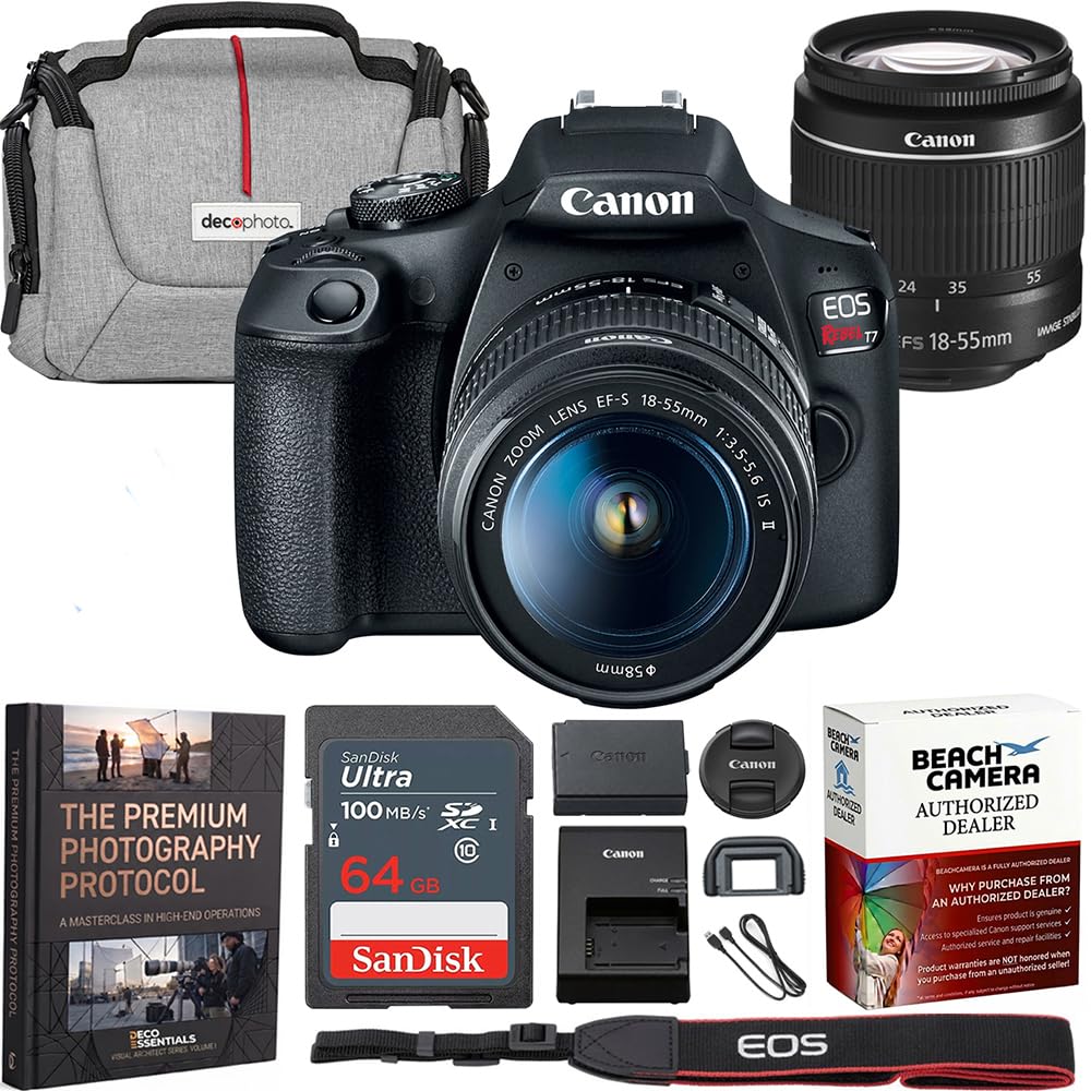 Canon EOS Rebel T7 DSLR Camera with EF-S 18-55mm F3.5-5.6 is II Lens Bundle | US