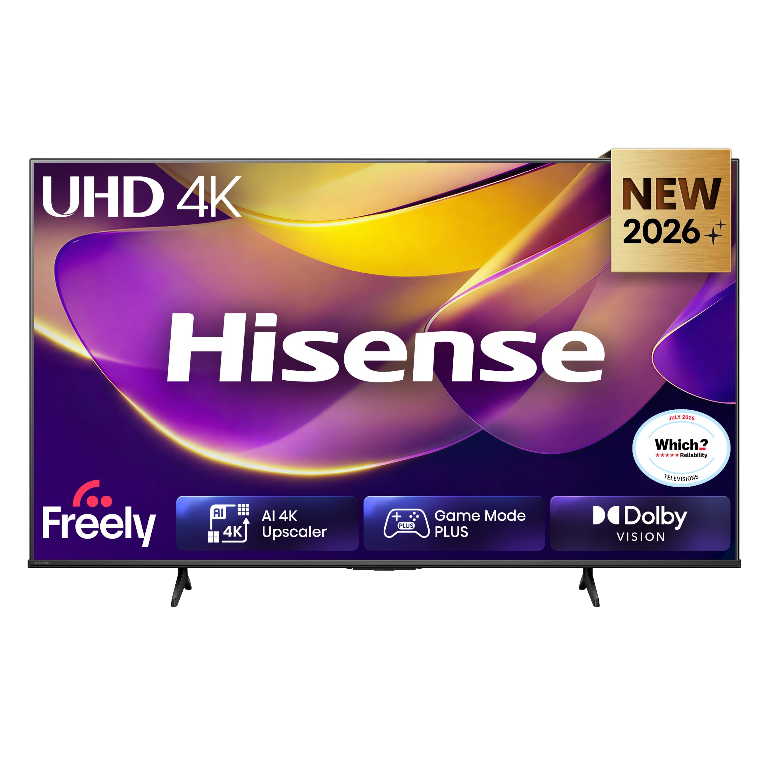 Hisense 43" 43E6STUK 4K Ultra HD AI Smart TV with Freely, Netflix, Disney+ and Y