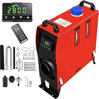 JEABONG 12V 8KW Diesel Air Heater with Digital Display, 5L Fuel Tank | Fast heating, Low fuel consumption, High altitude adaptation system, Safety protection, Low noise, LCD Display,5L Fuel Tank.