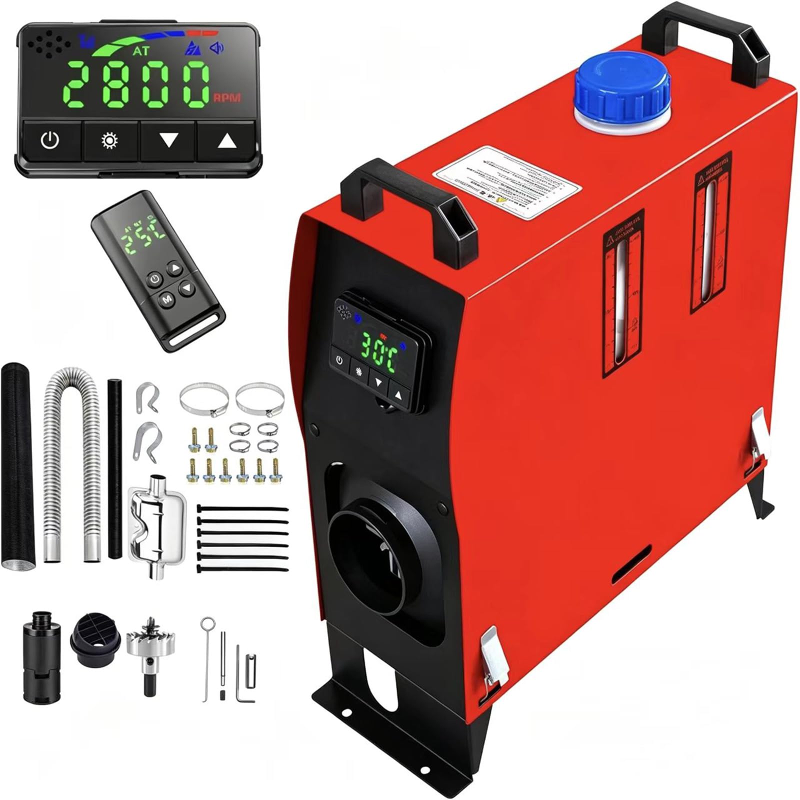 JEABONG 12V 8KW Diesel Air Heater with Digital Display, 5L Fuel Tank | Fast heat