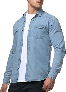 Indicode Men Mike Shirt | Shirt with 2 Chest Pockets in Cotton
