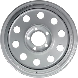 eCustomrim Trailer Wheel 15X5 15 Inch 5 Lug On 4.5 Silver Modular Rim | 15 X 5 Silver Grey Rim, 5 Lug on 4.5 Inch Bolt Pattern, 3.19 Inch Center Bore, 2150 Lbs Max Load, Trailer Tire Use Only