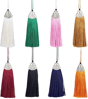 20pcs Polyester Big Tassel Pendant Decorations Hanging Ornament Vintage Dangle Charms 80x20mm for Craft Key Chains Cellphone Straps DIY Accessories Earring Jewelry Making