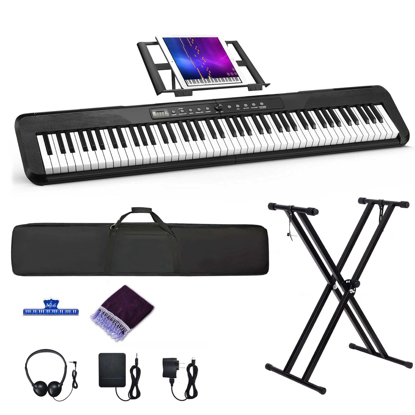 88 Key Piano Keyboard, Electric Digital Piano with Semi Weighted Keys, Keyboard 